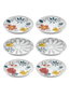 Hermia DNR0053 Platos de Postre de Porcelana 20x20x2 cm Juego de 6 Piezas